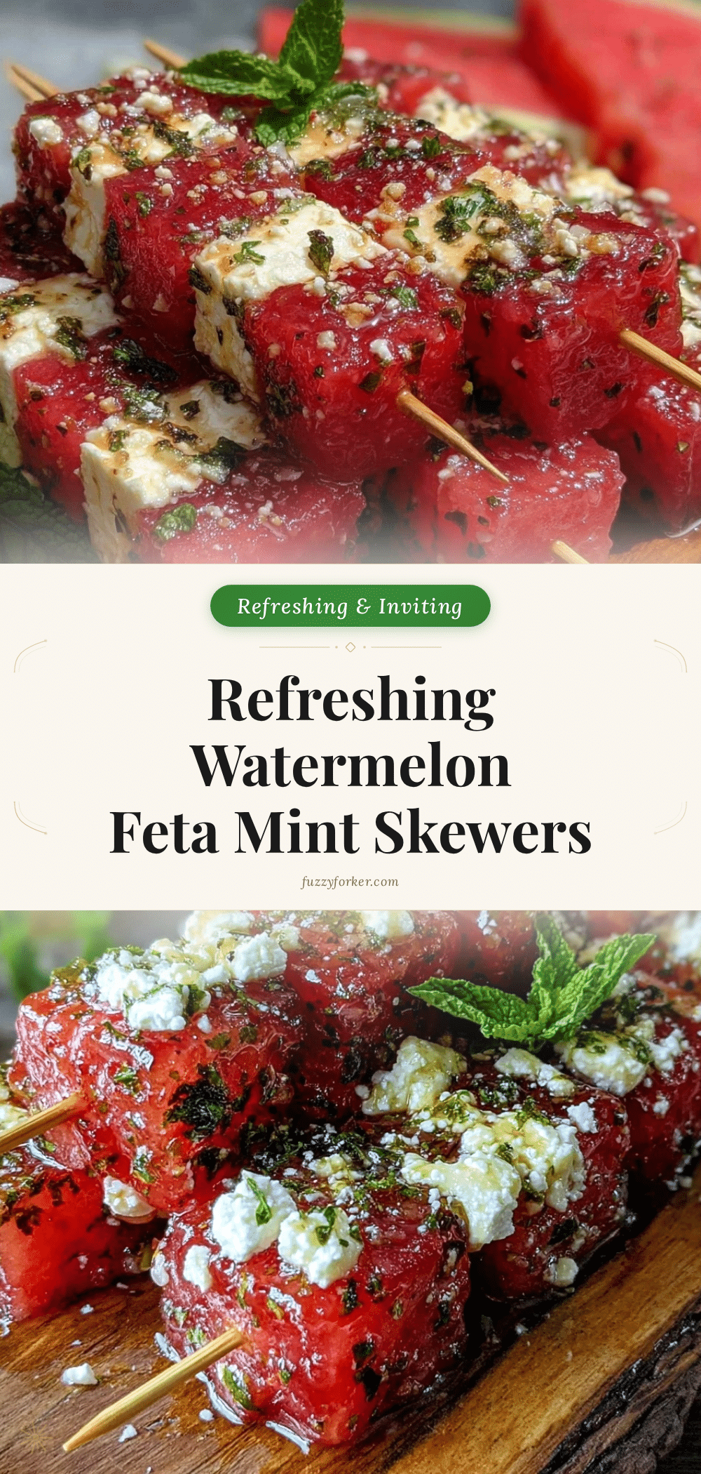 fresh watermelon feta mint skewers recipe