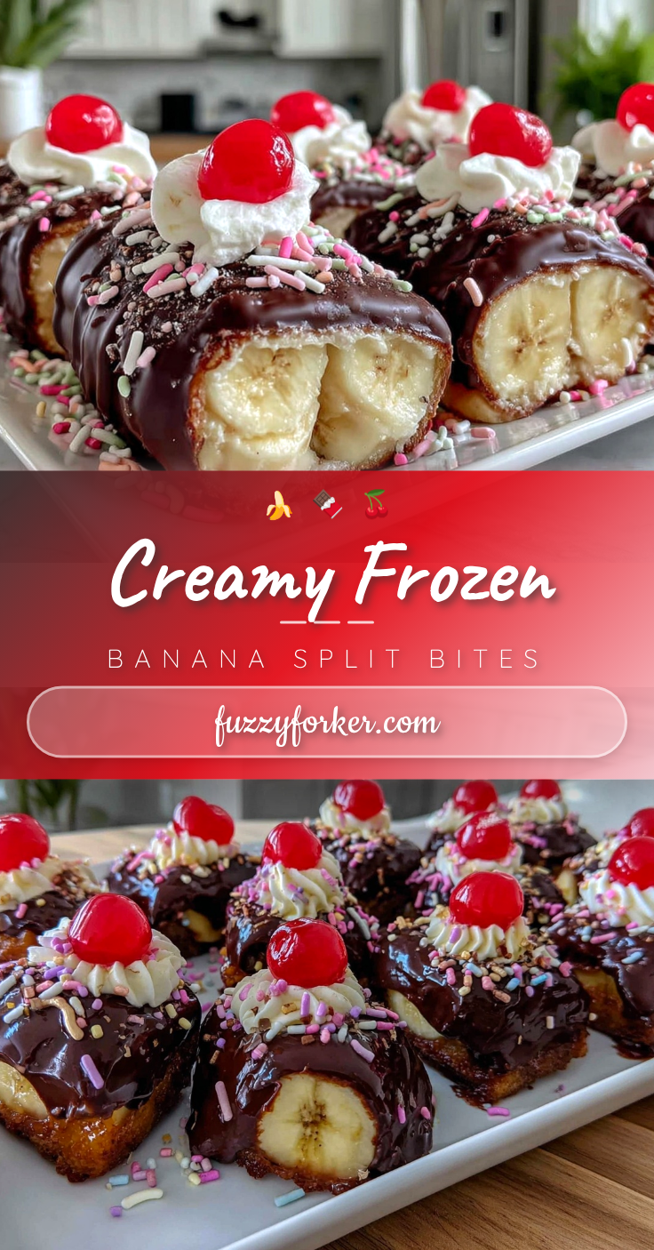 frozen banana split bites recipe