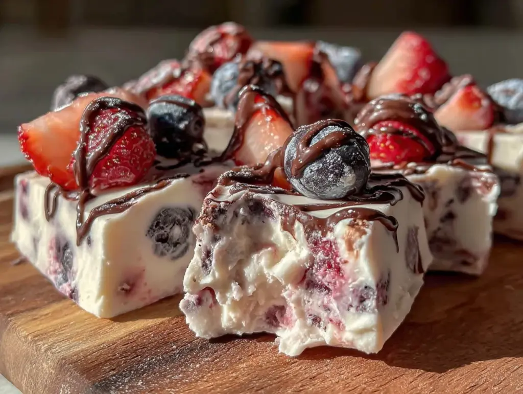 frozen yogurt berry bark bites - featured image