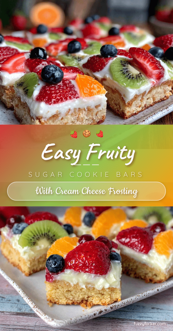 fruit pizza sugar cookie bars recipe