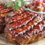 grilled bourbon glazed pork chops - featured image