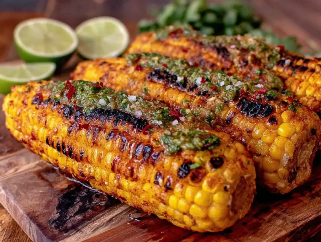 grilled corn on the cob with chili lime herb butter - featured image