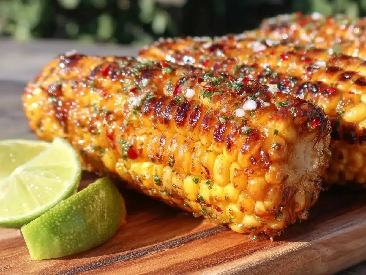 grilled corn on the cob with chili lime herb butter preparation steps