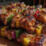 grilled honey sriracha chicken kabobs - featured image