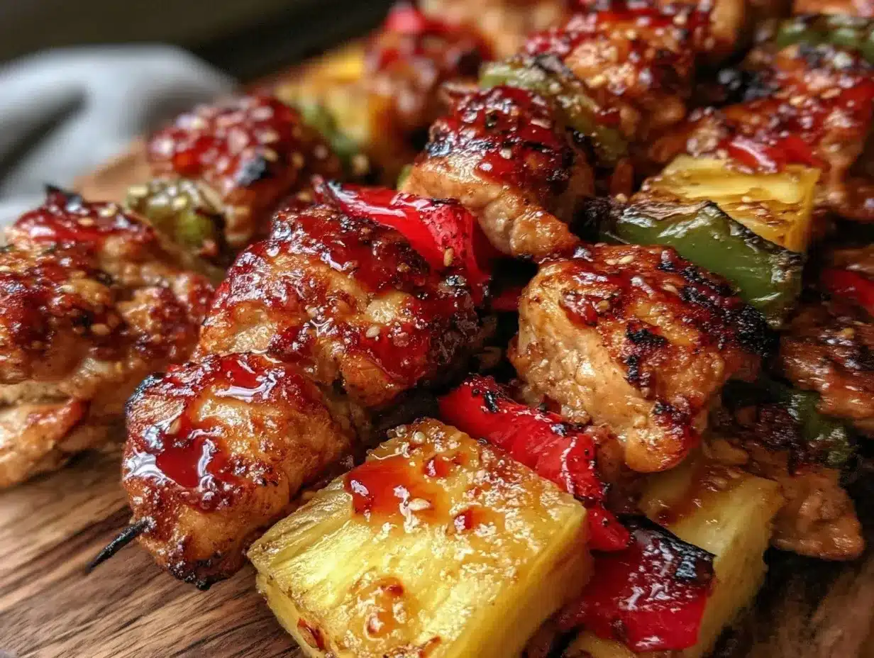 grilled honey sriracha chicken kabobs preparation steps