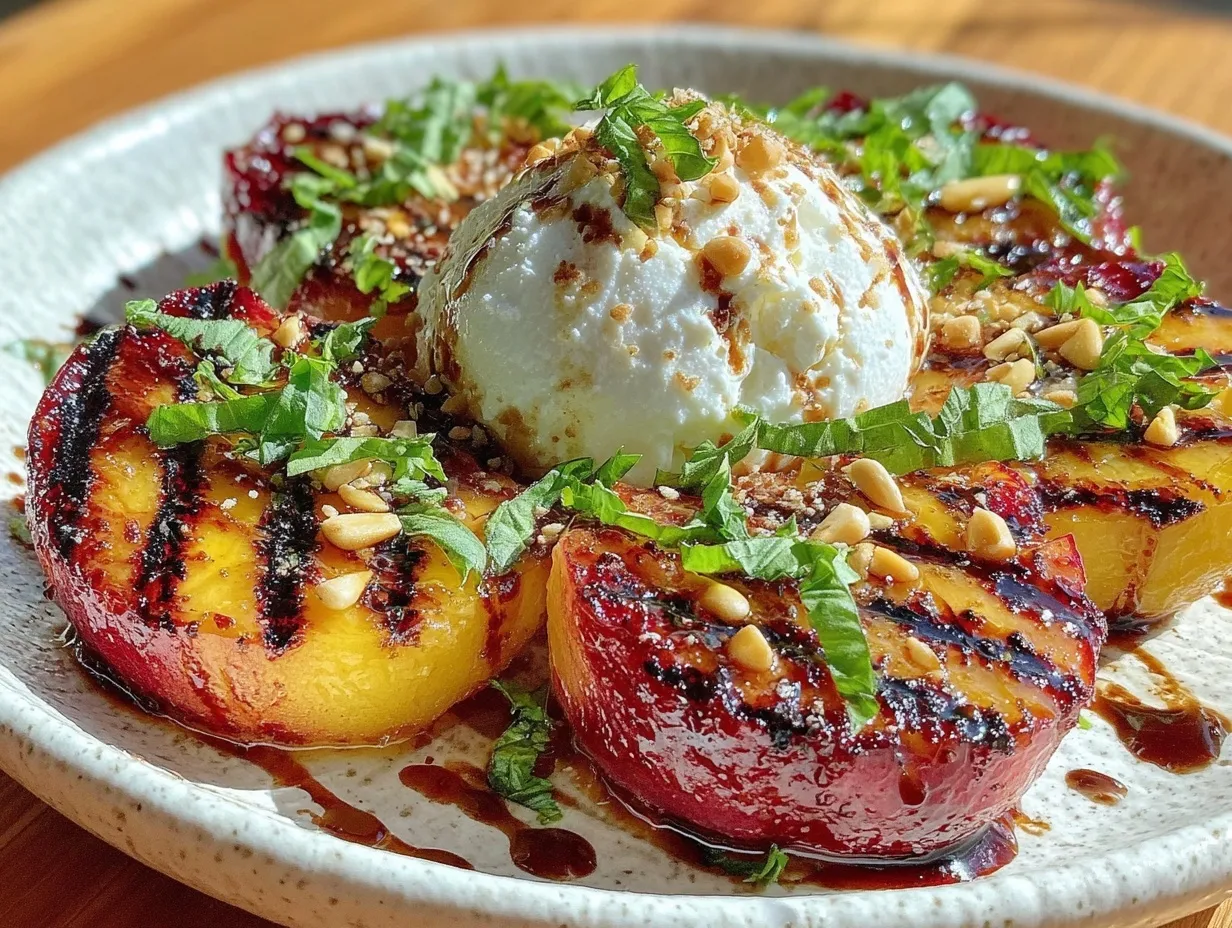 grilled peach burrata salad preparation steps