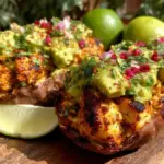 healthy grilled chicken and avocado stuffed sweet potatoes - featured image