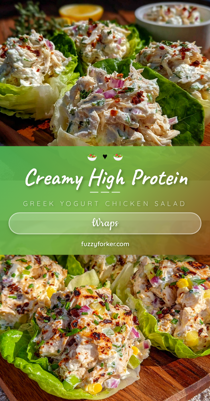 healthy high protein greek yogurt chicken salad lettuce wraps recipe