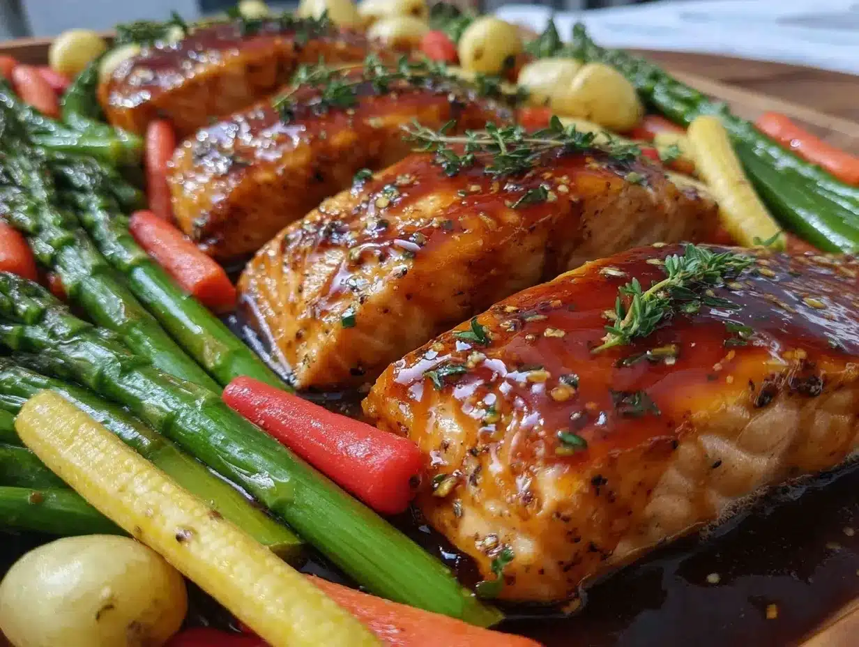 honey mustard salmon sheet pan dinner preparation steps
