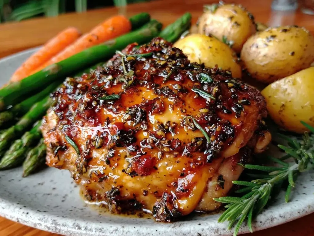 lemon herb baked chicken thighs - featured image