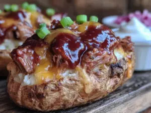 loaded BBQ brisket baked potato - featured image
