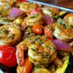 Mediterranean shrimp sheet pan dinner - featured image