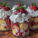 mini strawberry shortcake trifle cups - featured image