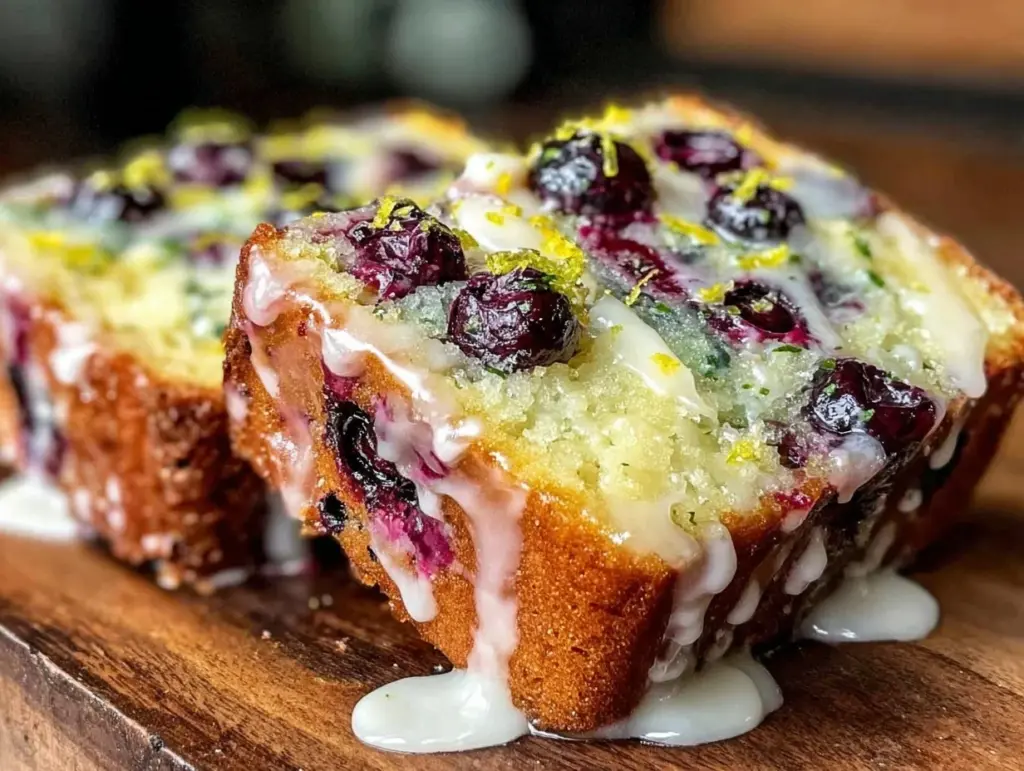 moist lemon blueberry pound cake - featured image