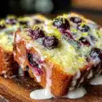 moist lemon blueberry pound cake - featured image