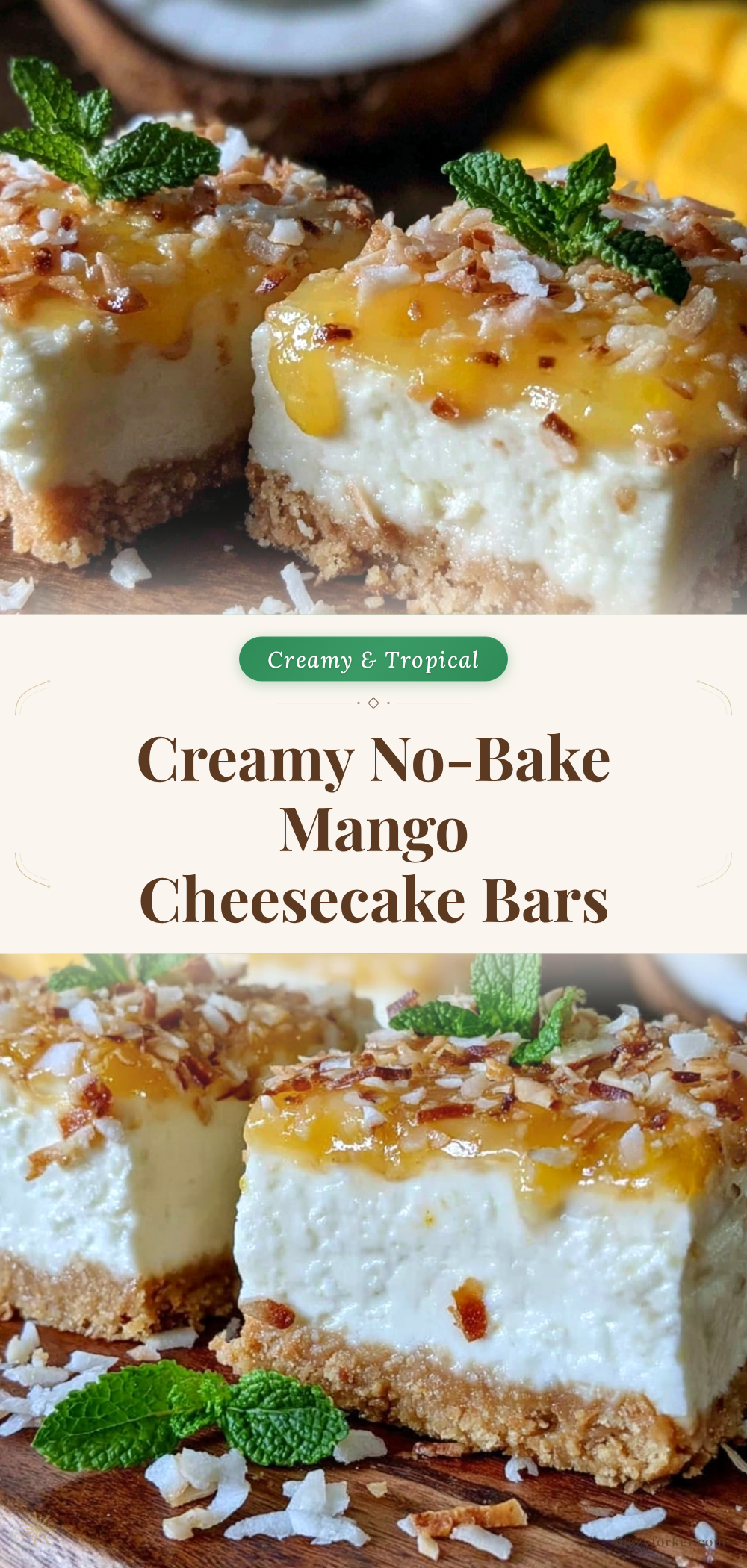 no bake mango cheesecake bars recipe