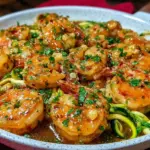 one-pan honey garlic shrimp - featured image
