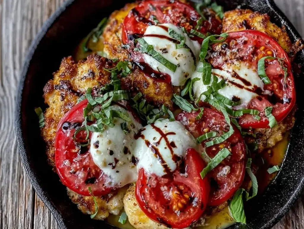 quick caprese chicken skillet - featured image