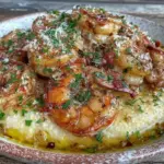 quick creamy garlic butter shrimp and grits - featured image