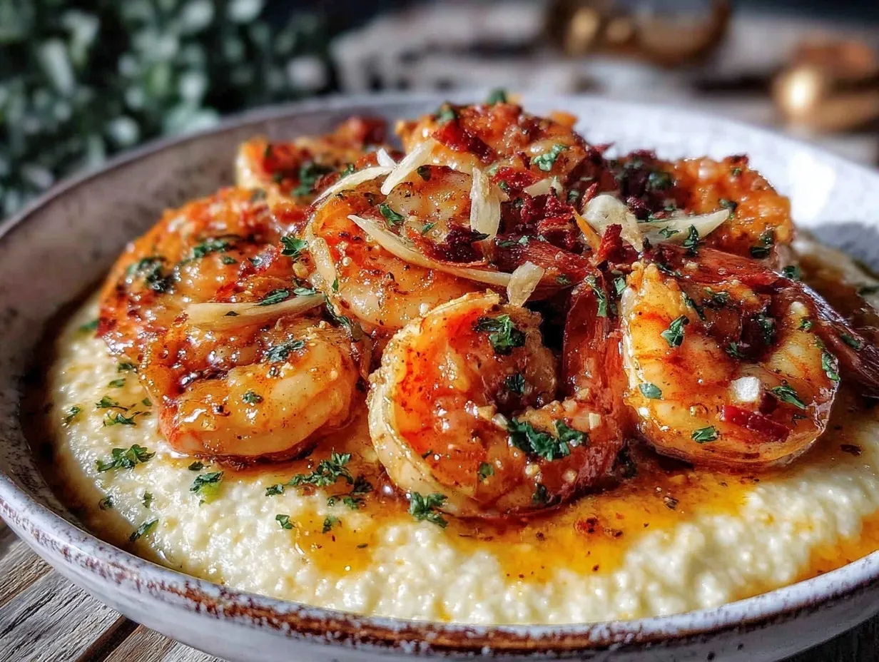 quick creamy garlic butter shrimp and grits preparation steps