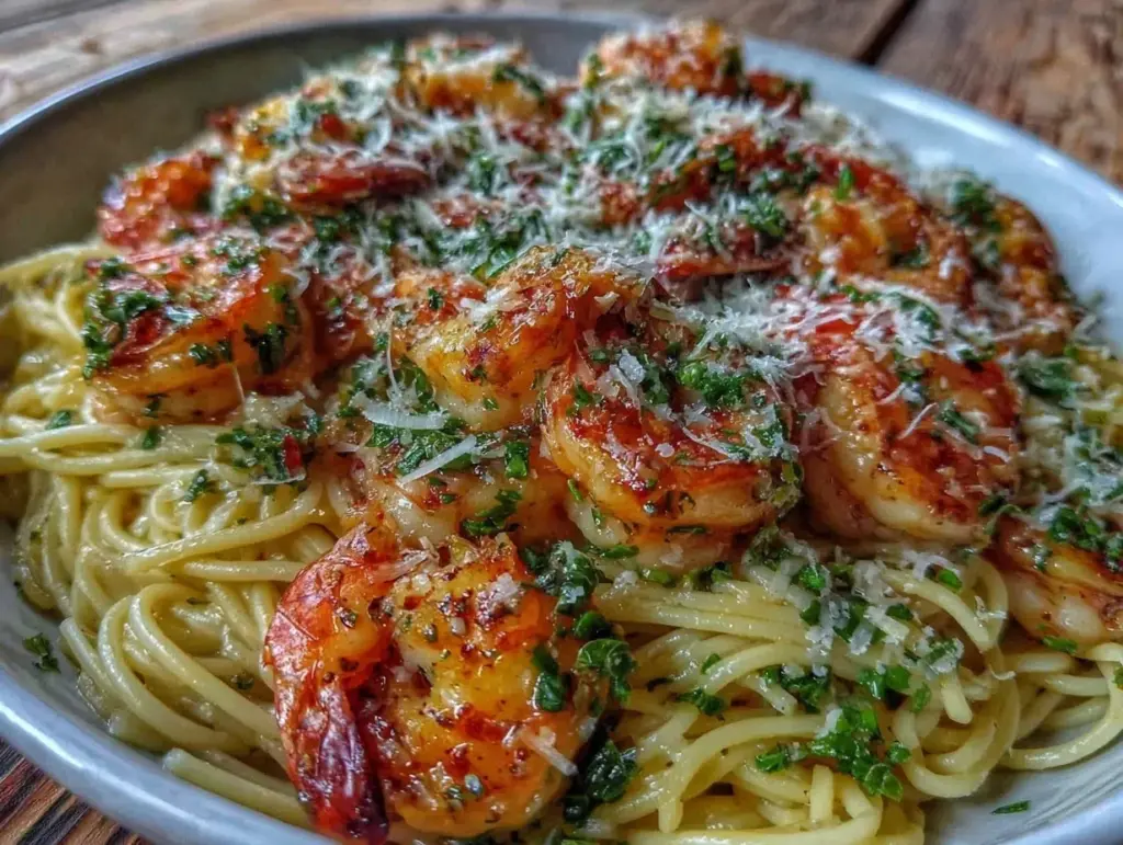 quick garlic butter shrimp pasta - featured image