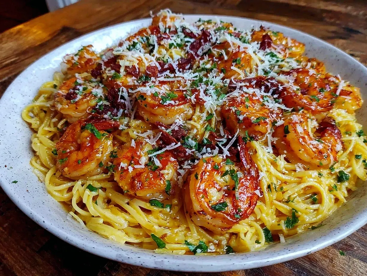 quick garlic butter shrimp pasta preparation steps