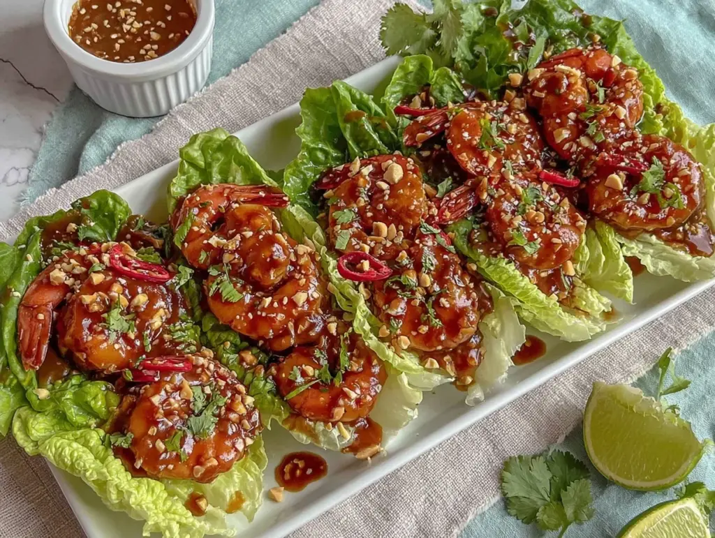 shrimp lettuce wraps - featured image