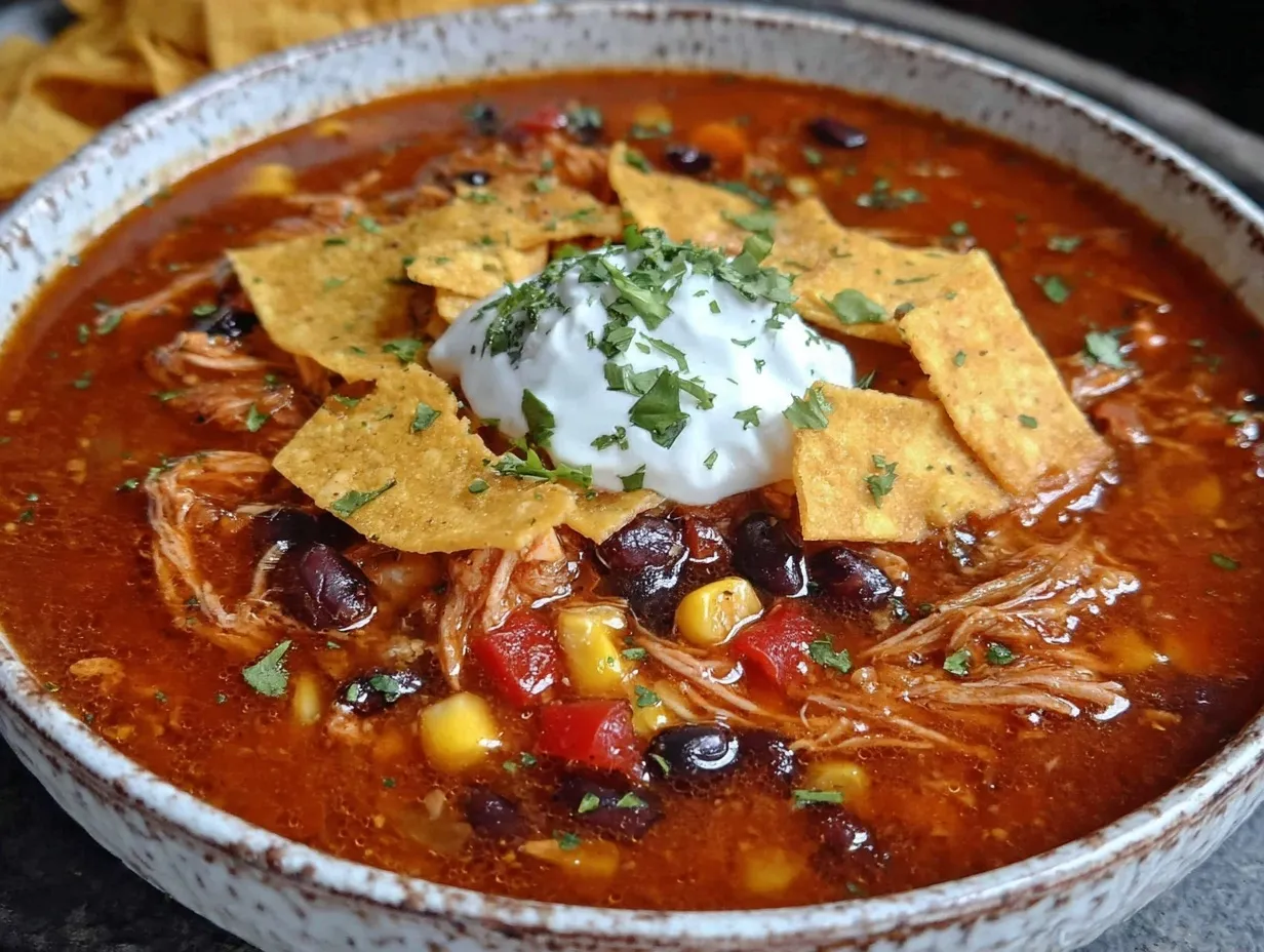 slow cooker chicken enchilada soup preparation steps