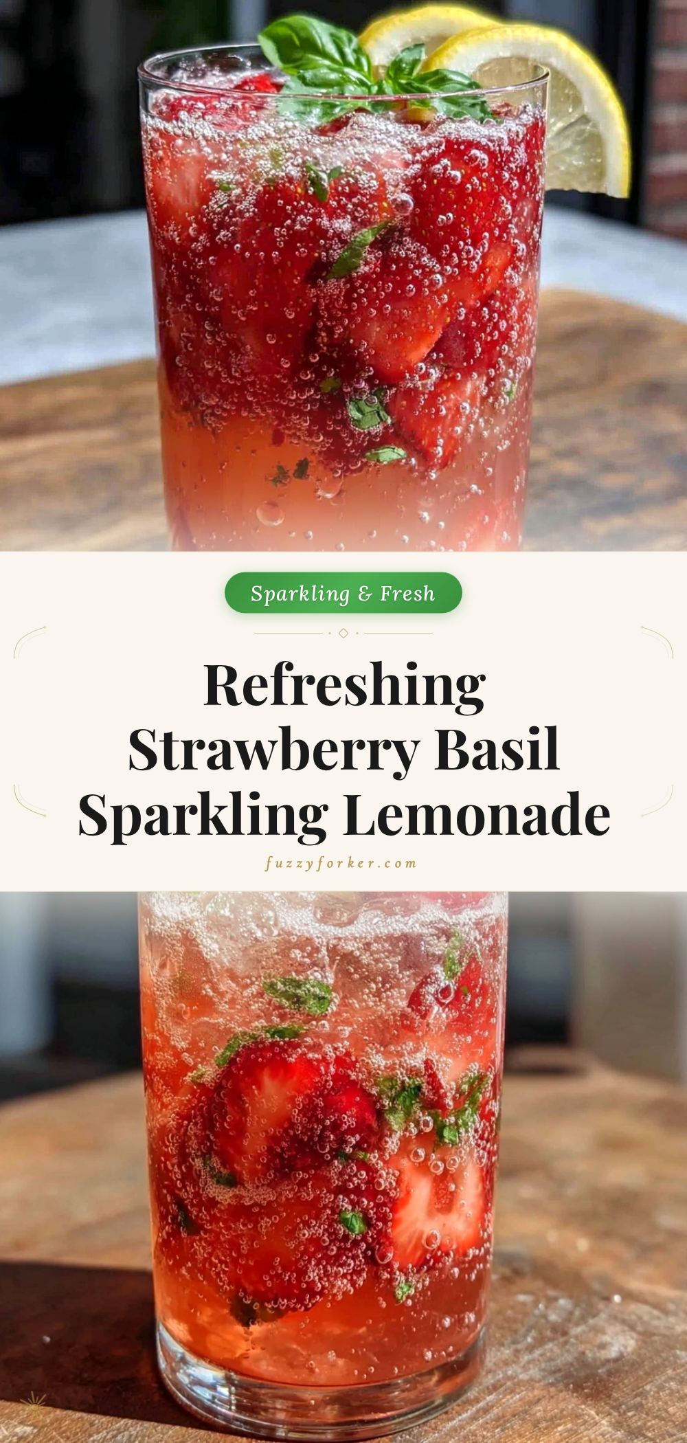 strawberry basil sparkling lemonade mocktail recipe
