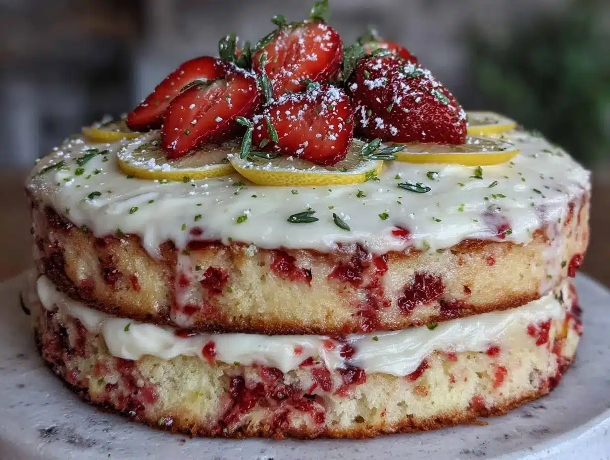 strawberry lemonade layer cake preparation steps