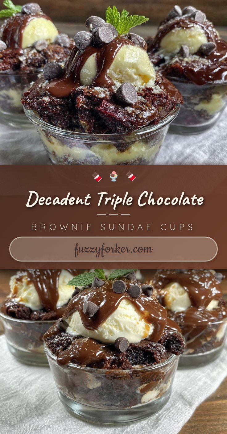 triple chocolate brownie sundae cups recipe