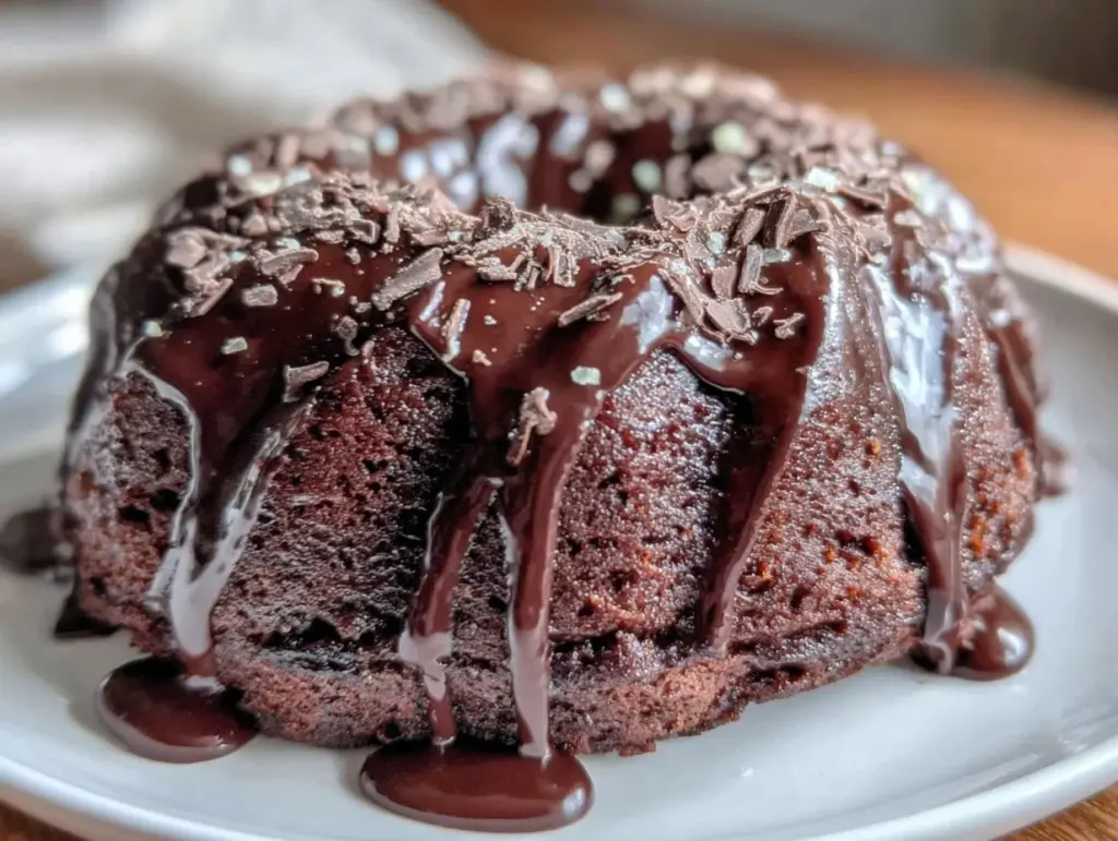 triple chocolate fudge bundt cake - featured image