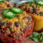 turkey taco stuffed bell peppers - featured image