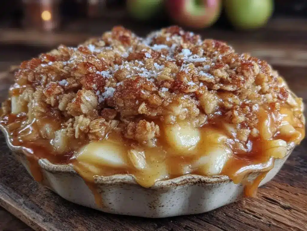 apple crisp with oat topping - featured image