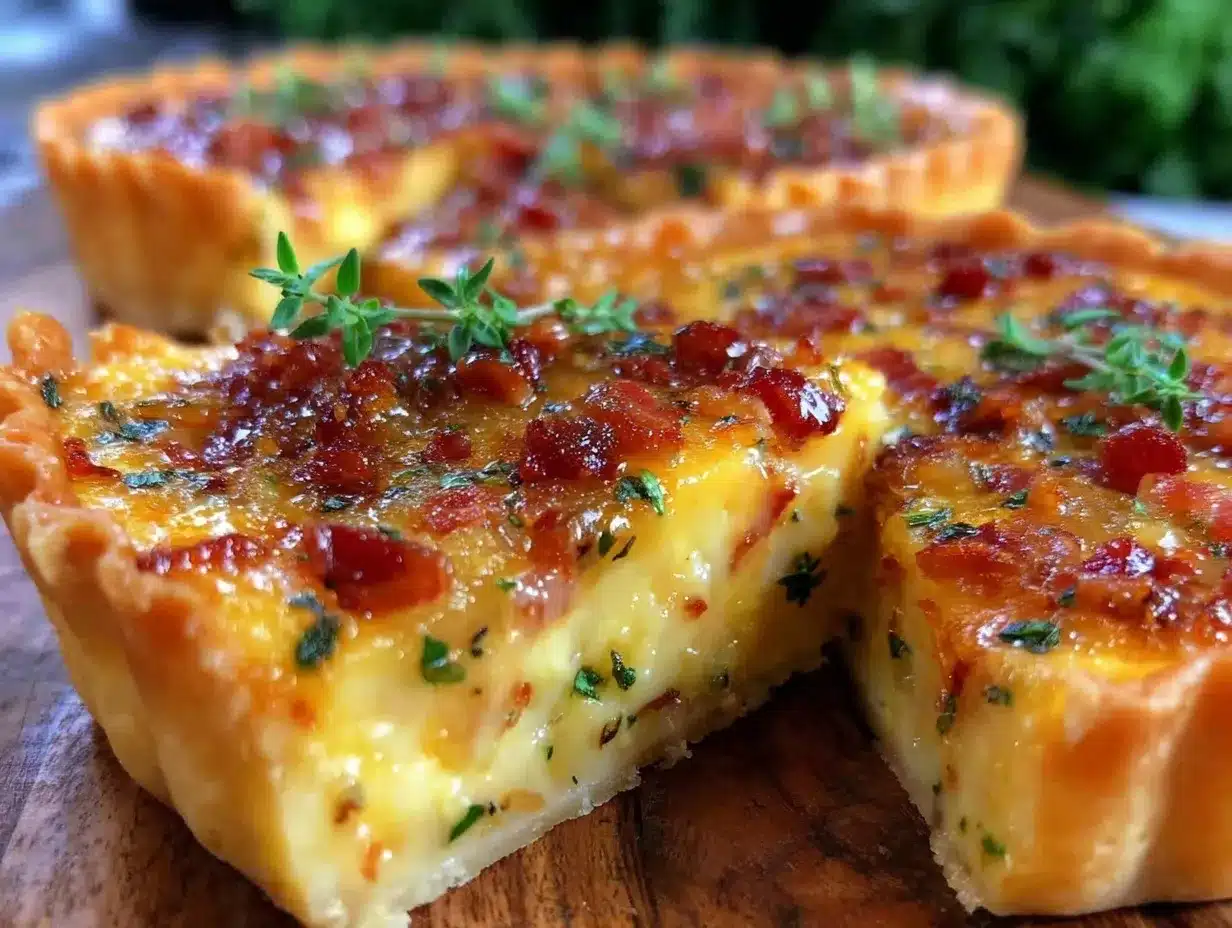 bacon and caramelized onion quiche preparation steps