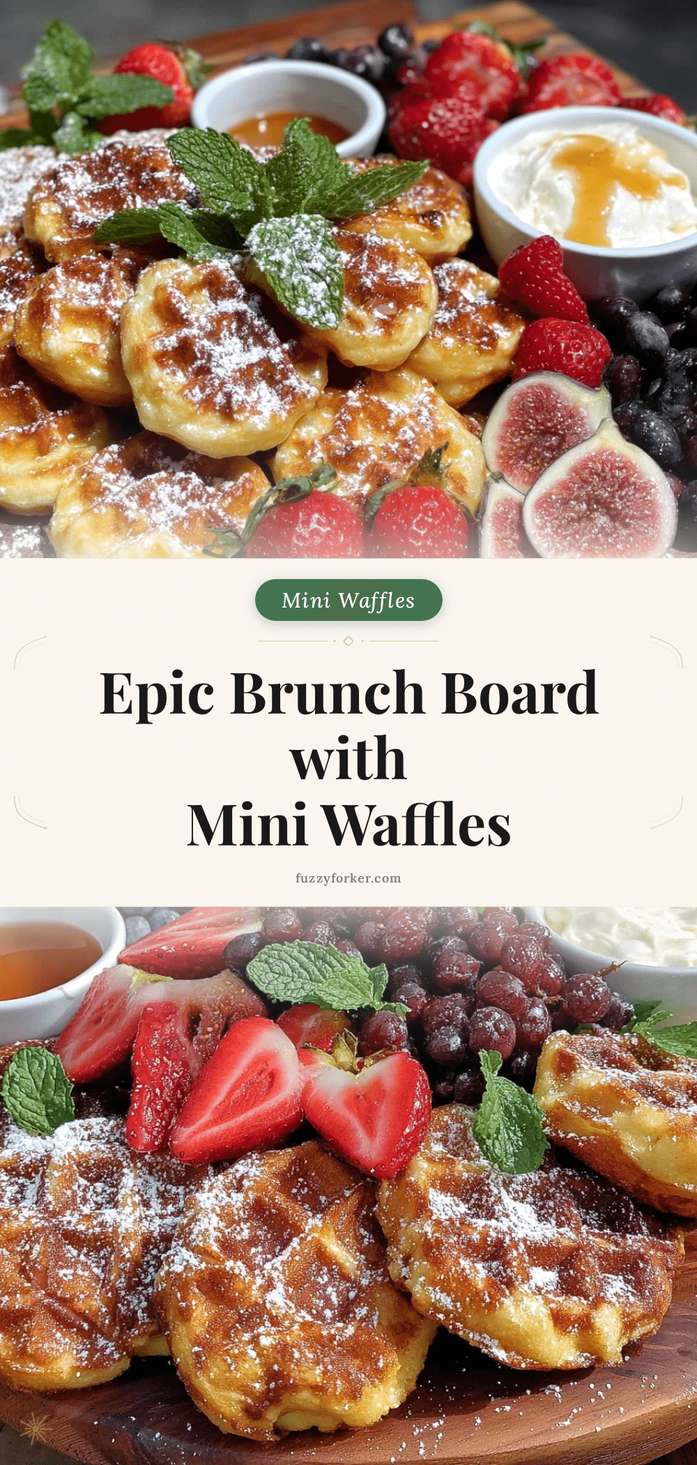 brunch grazing board with mini waffles and fresh fruit recipe