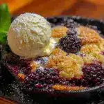 cast iron blackberry cobbler - featured image