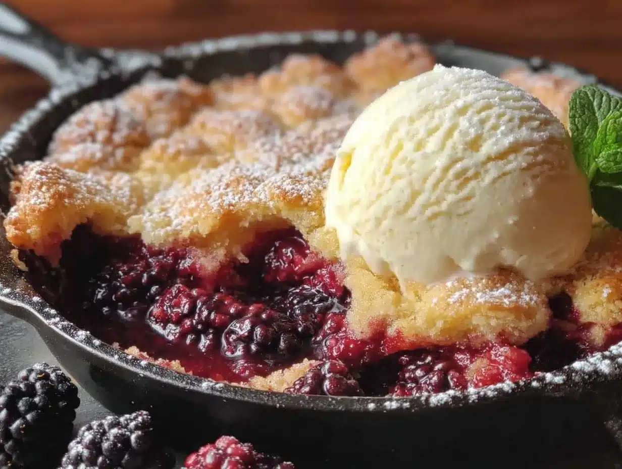 cast iron blackberry cobbler preparation steps