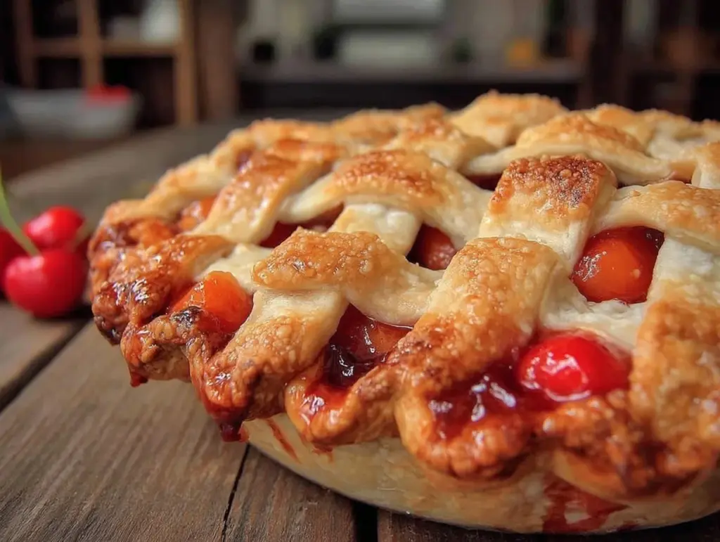 cherry pie homemade lattice - featured image