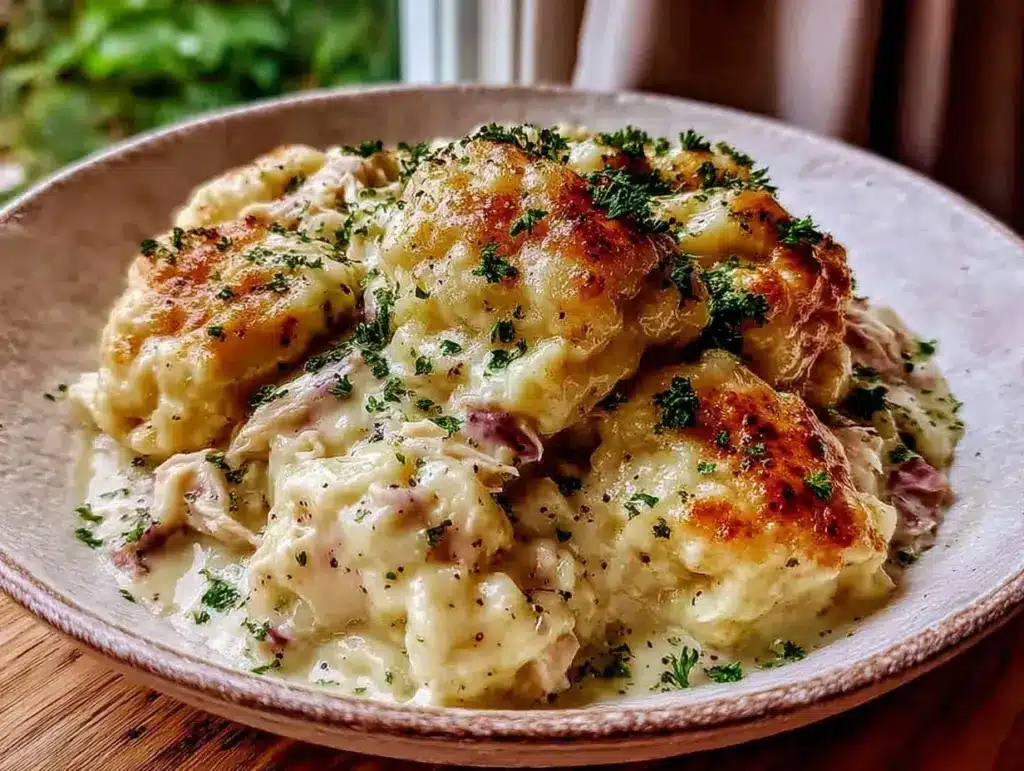 creamy chicken and dumplings - featured image