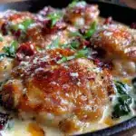 creamy one-skillet garlic chicken - featured image