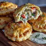 crispy savory chicken pot pie hand pies - featured image
