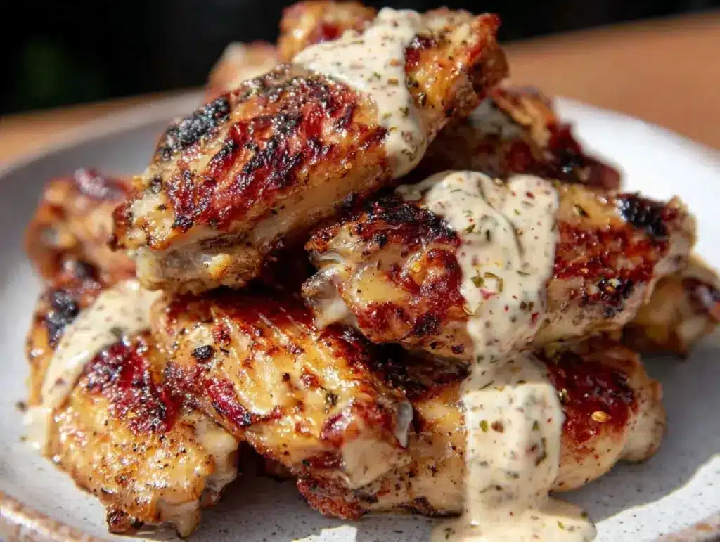 crispy smoked chicken wings - featured image