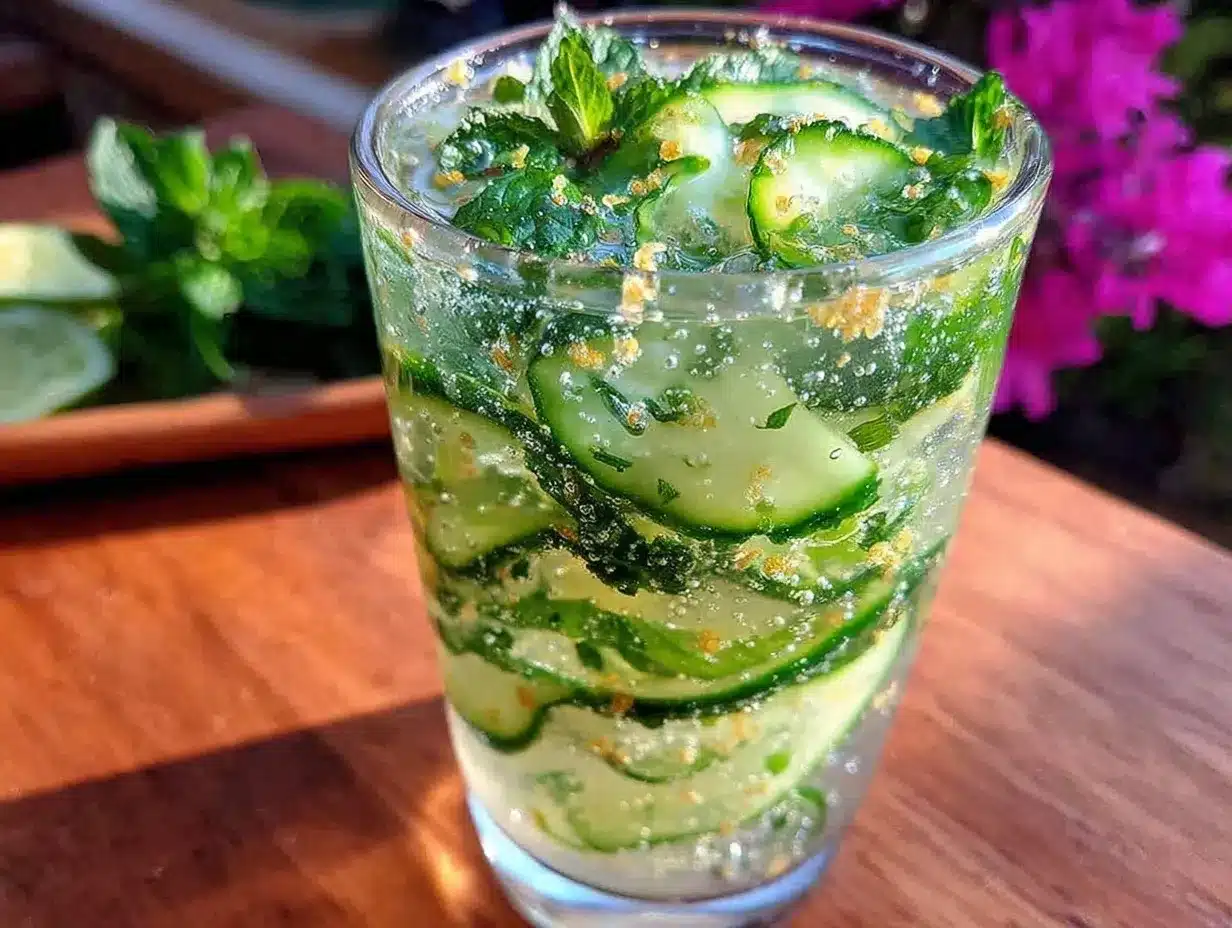 fresh cucumber mint gin-free tonic preparation steps
