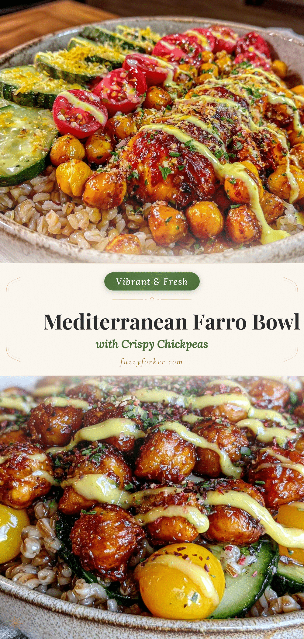 fresh mediterranean farro bowl recipe