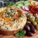 fresh mediterranean mezze grazing board - featured image