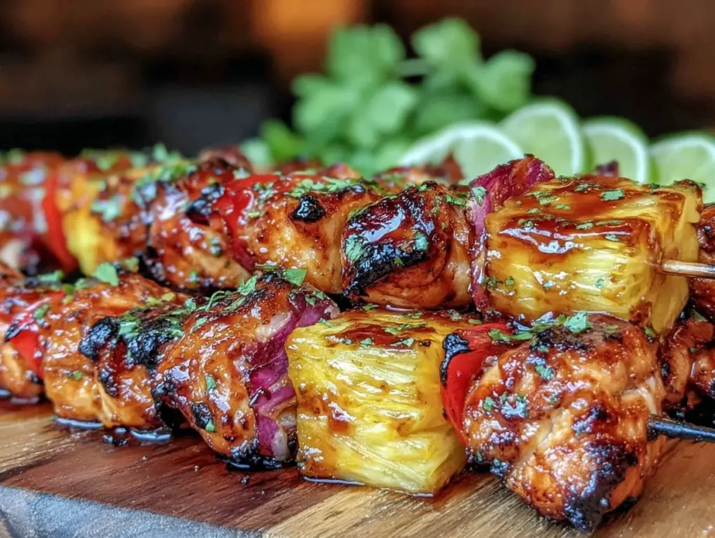 hawaiian teriyaki chicken kabobs - featured image