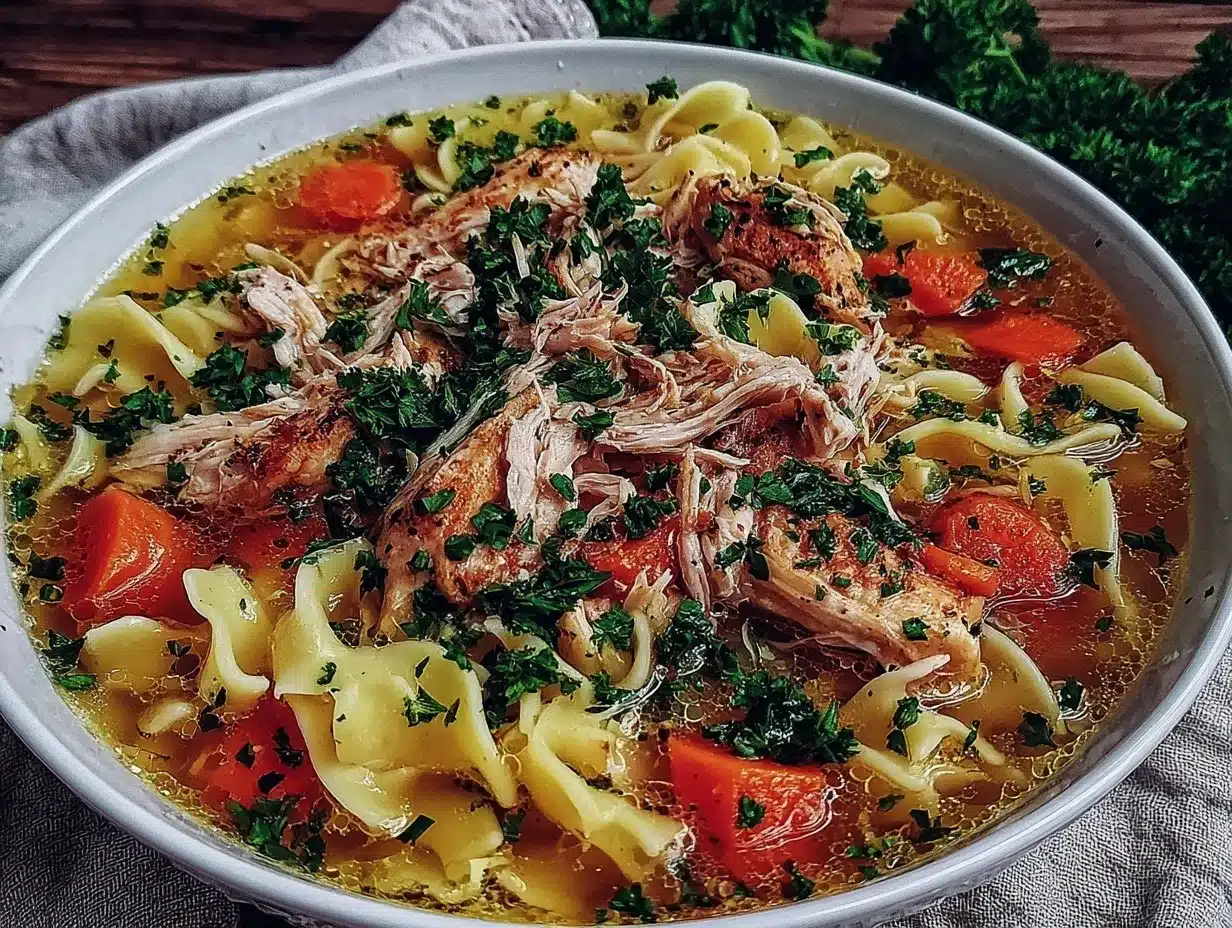 homemade chicken noodle soup preparation steps