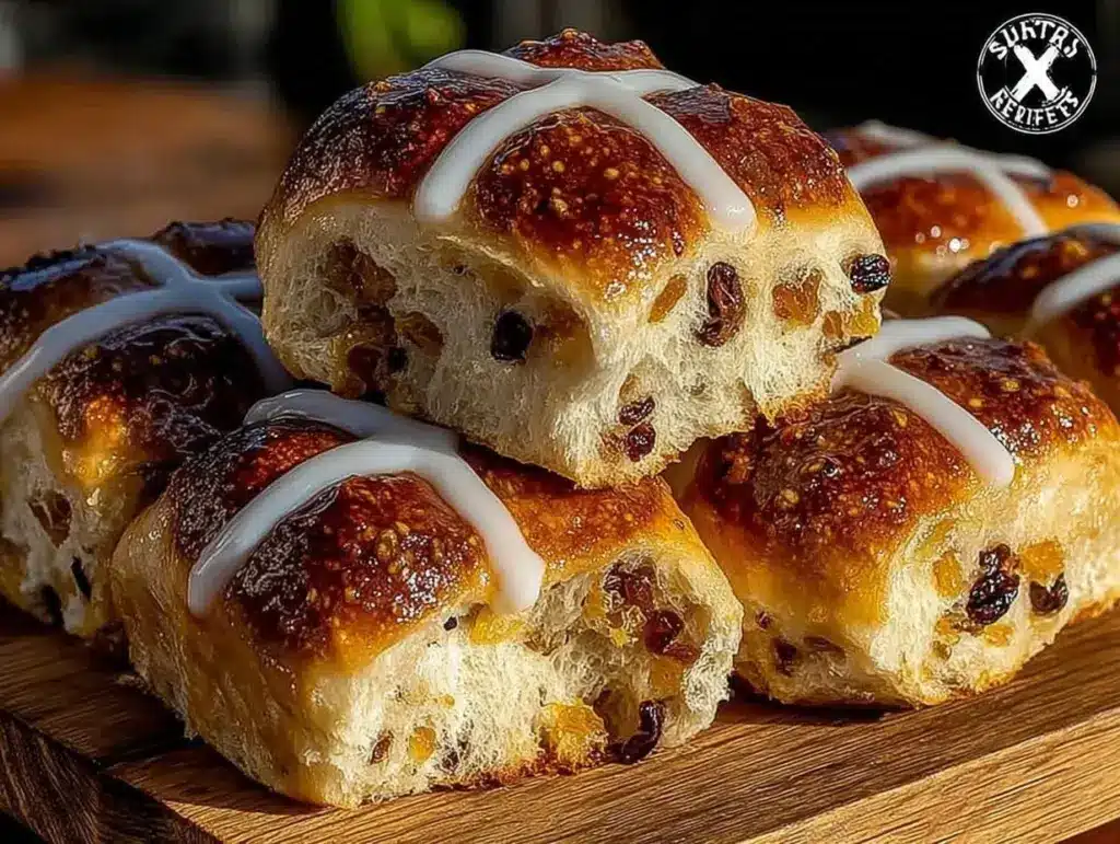 homemade hot cross buns recipe - featured image
