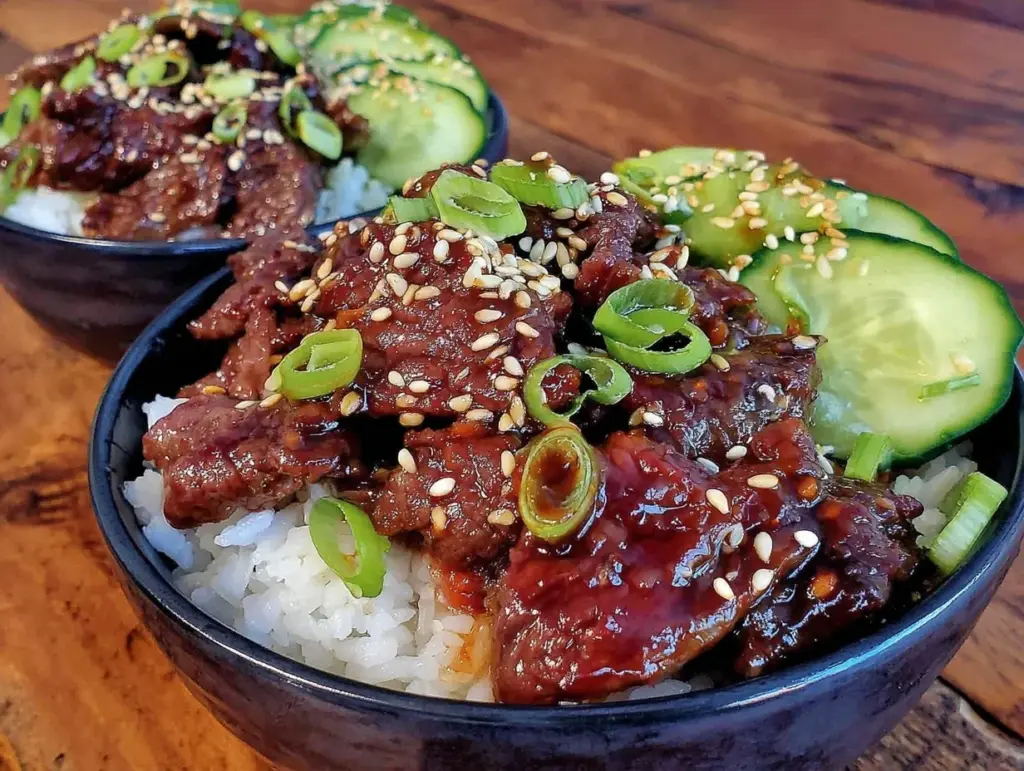 Korean bulgogi beef rice bowls - featured image